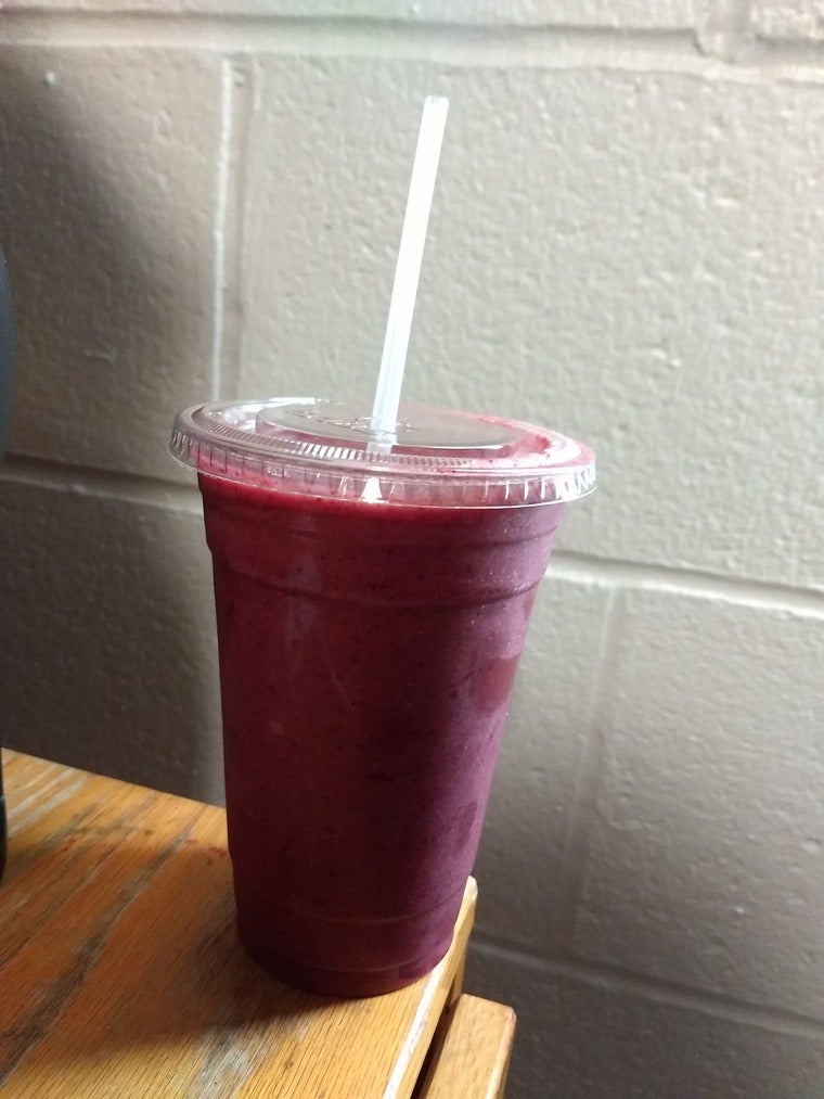 A purple berry smoothie