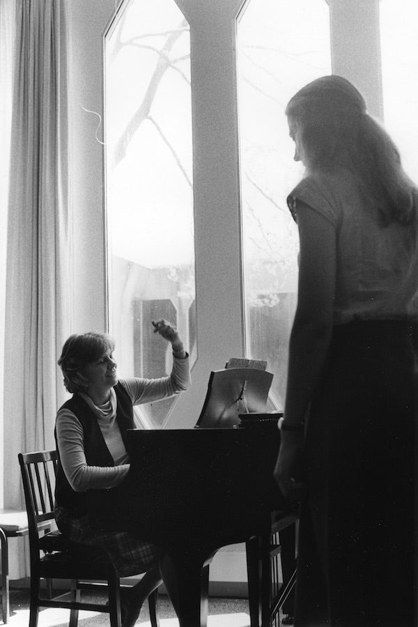 Daune Mahy with student circa 1984