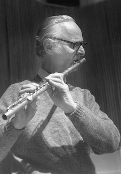Robert Willoughby playing the flute