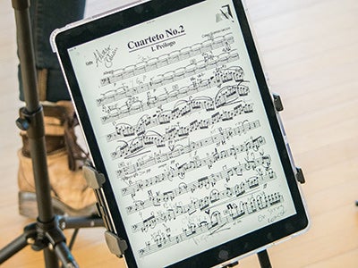 sheet music on an iPad