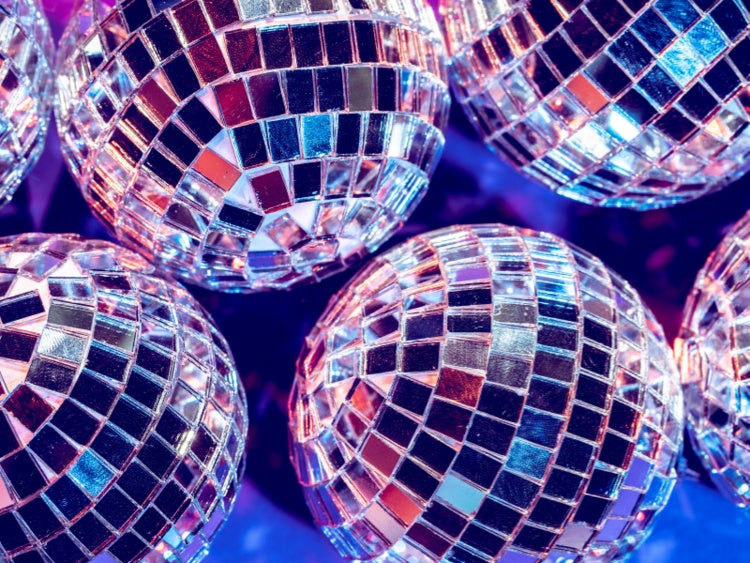 Disco Balls reflecting an array of colors