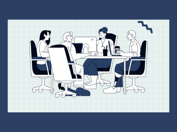 cartoon students studying