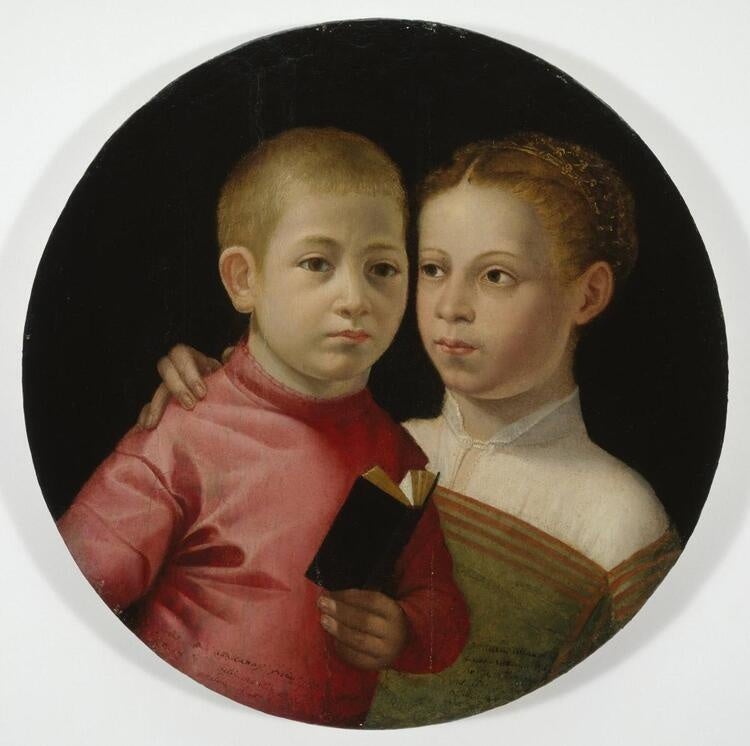Sofonisba Anguissola (Italian, ca. 1532–1625), Double Portrait of a Boy and Girl of the Attavanti Family, 1580s. Oil on panel. Gift of the Samuel H. Kress Foundation, 1961.84.