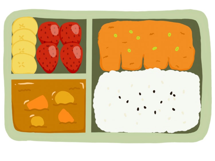 lunch tray with colorful food