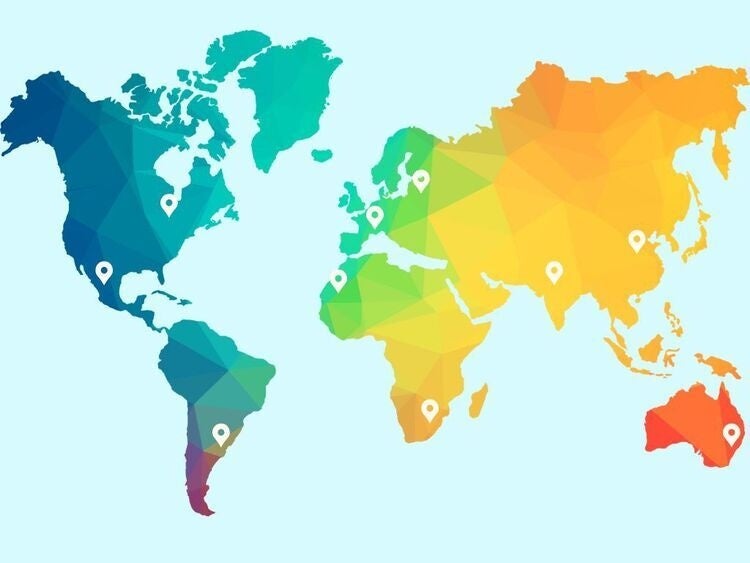 Colorful geometry world map