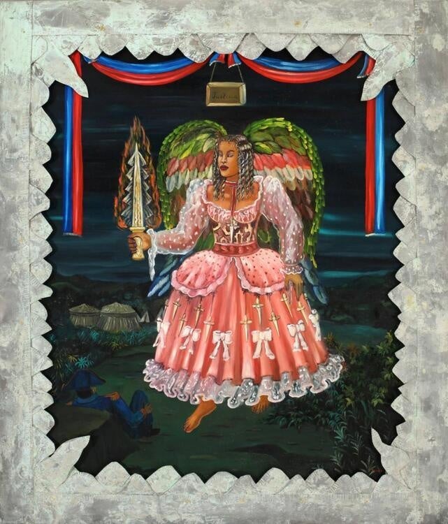 Image: Edouard Duval-Carrié (Haitian, b. 1954), Justicia, 1998. Oil on canvas with aluminum frame. Gift of Jerry M. Lindzon, 2012.6.6.