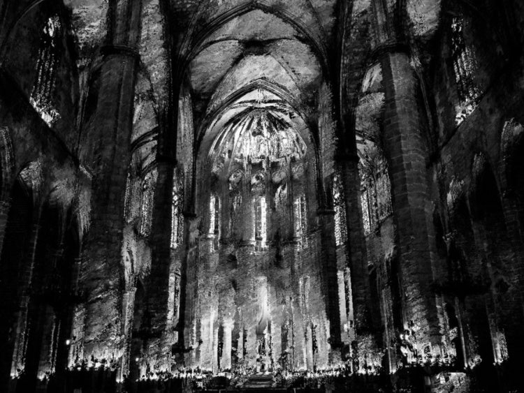 Black and white concert hall