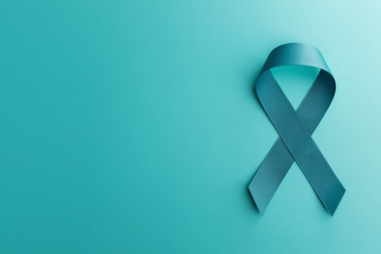 Teal ribbon representing support for survivors of sexual assault