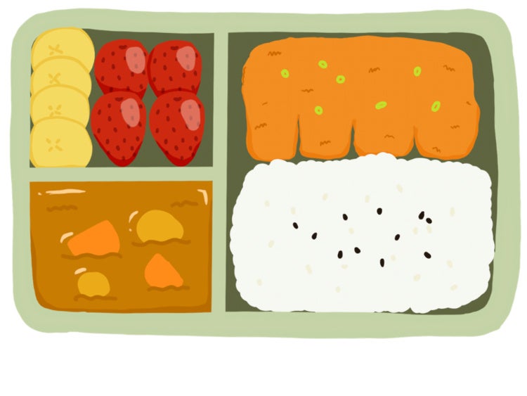 lunch tray with colorful food