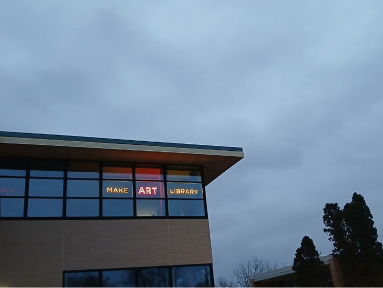 Art library at night
