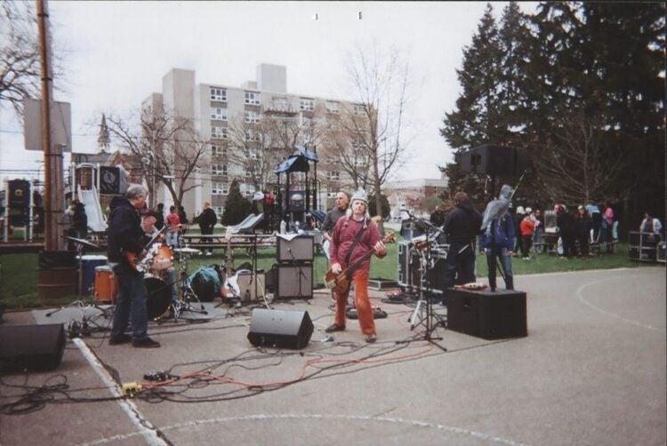 Band performing outdoors