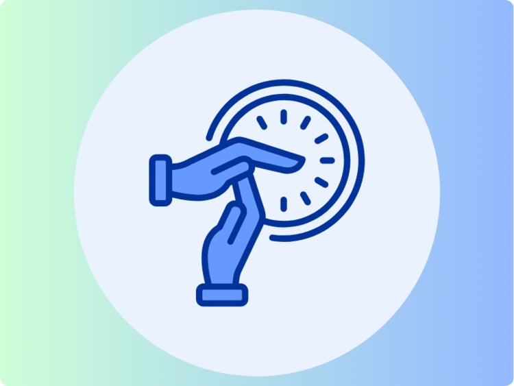 hands calling time-out in front of a clock