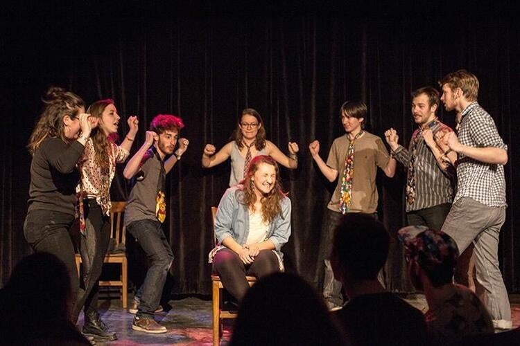 improv group on stage