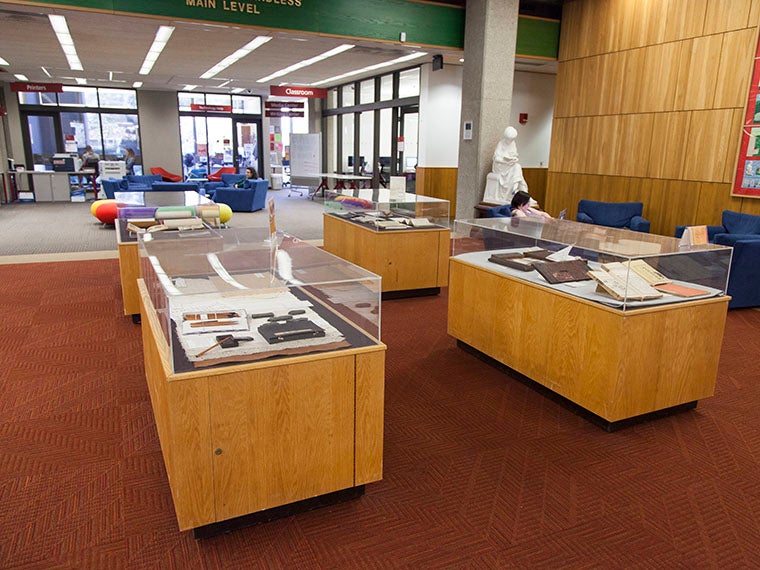 East Asian book technologies exhibit housed in cases