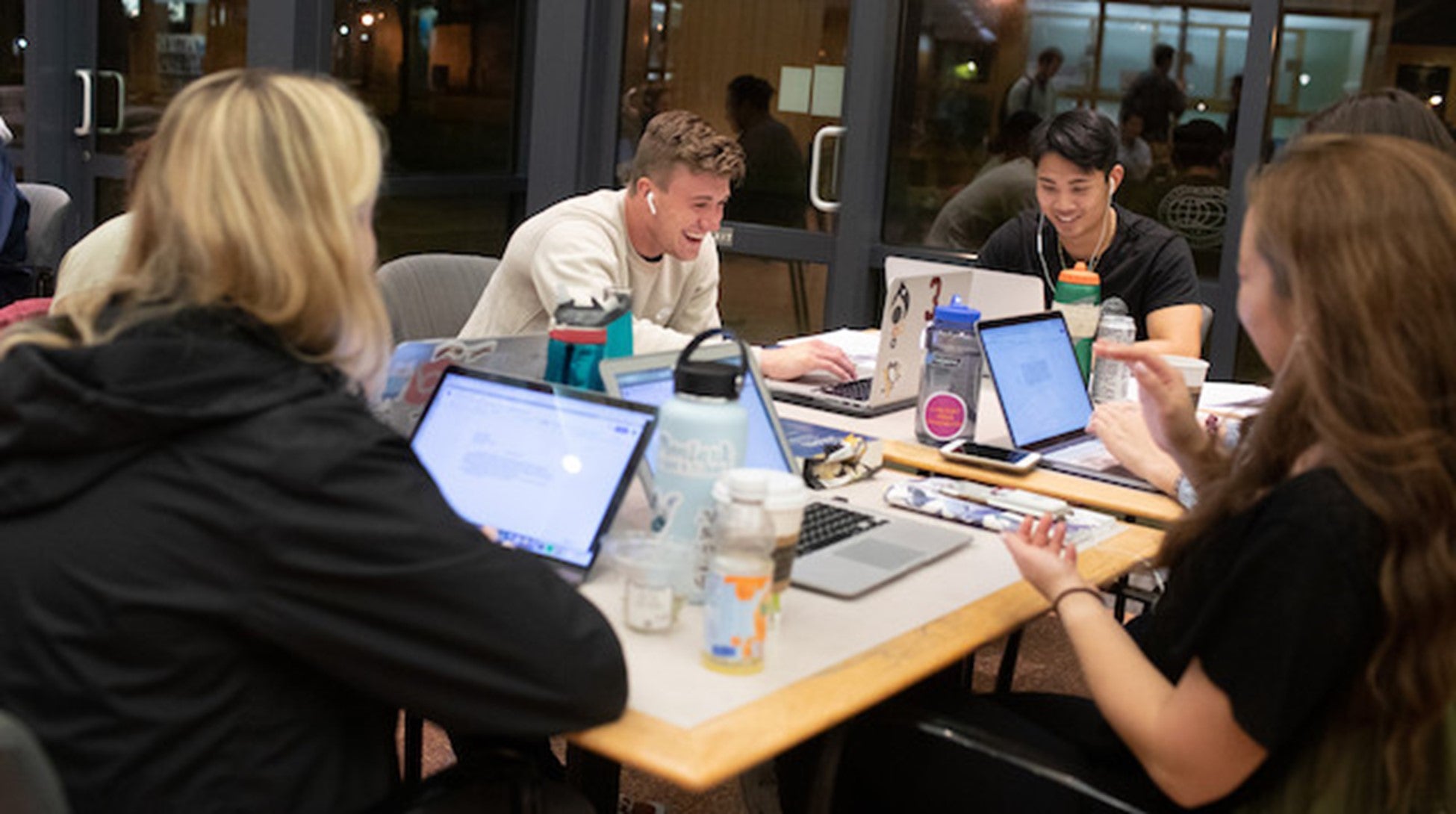 Students Studying at a table