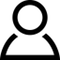 outline of an circle and trianlge to represent a person.