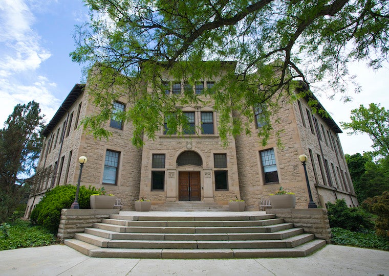 A large building with wide stone steps.