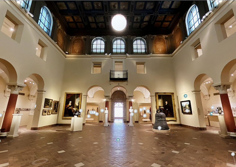 A sculpture court in a museum.