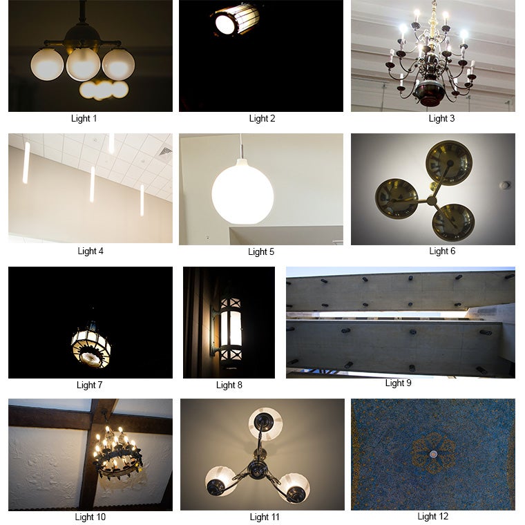 A gallery of 12 pictures of lights