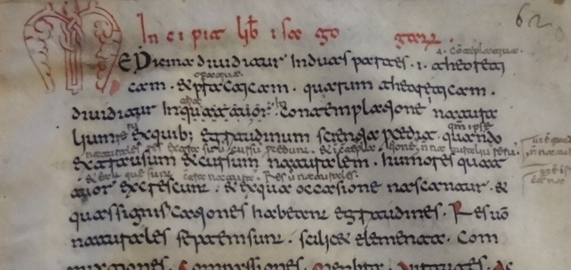 The beginning of the Liber isagogarum in the manuscript Monte Cassino 225, c. 1075-1080.