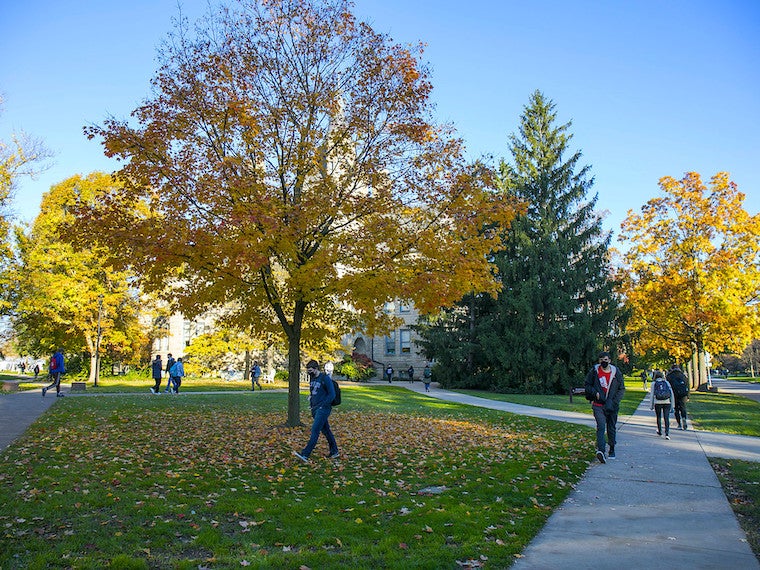 Students on their way to class.