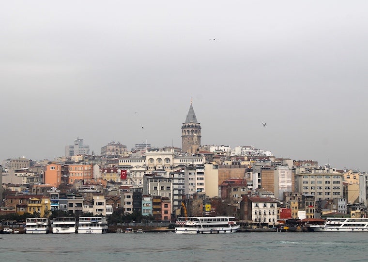 A wide photo of downtown Istanbul, Turkey.