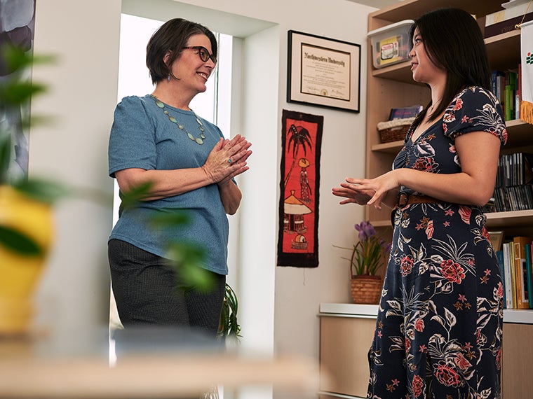 Professor Jody Kerncher and Sarah Wong.