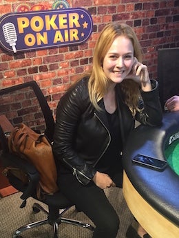 India Rowland at the Poker on Air set 