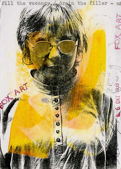 A person where round glasses.