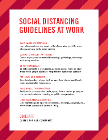 Social distancing guidelines at work.