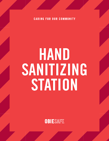 Hand sanitizing station.
