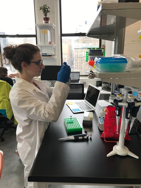 Jen Crainic in a lab coat