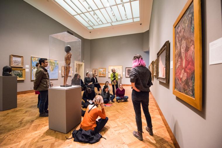 Students at the Allen Memorial Art Museum