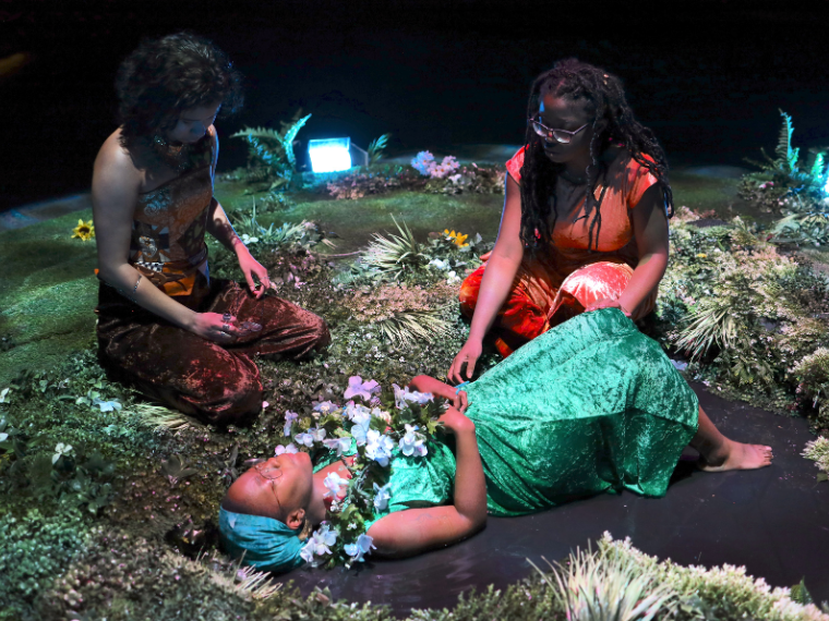 Production photo of Ophelia: A Prism by Mieko Gavia '11, Directed by H. Harvey '11, Feb 2-5, 2023