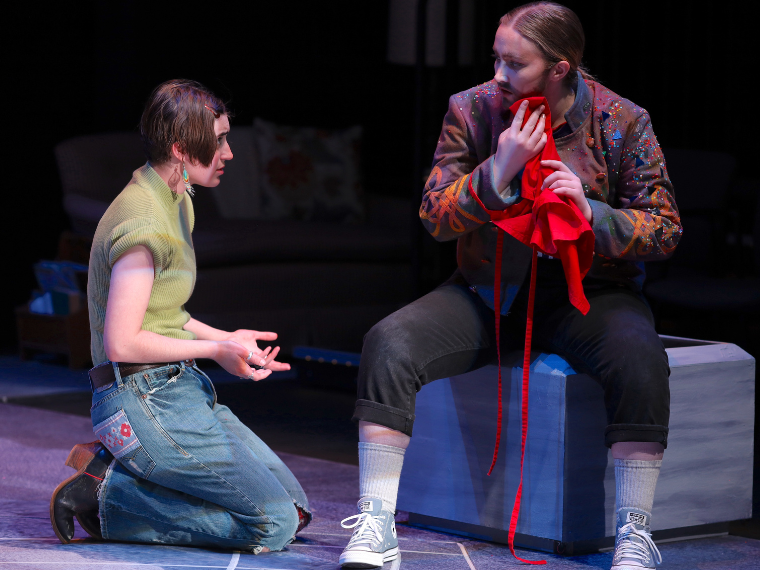 Rowan Kozinets as Tommy Jackson, Ana Morgan as Stonewall Jackson in Stonewallin' written and directed by Kari Barclay, April 13-16, 2023