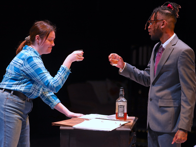 Olivia Bross as Mamaw Jackson, Tony Singfield as Elijah Lyons in Stonewallin' written and directed by Kari Barclay, April 13-16, 2023