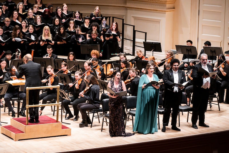 Oberlin Orchestra, choral ensembles, and vocal soloists.