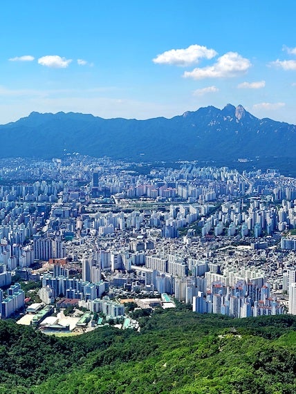 The view from Bukhansan Mountain.