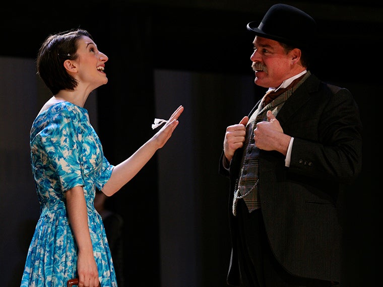 Kat Lee as Eurydice, David Bugher as Father in Eurydice, by Sarah Ruhl, Directed by Barney O'Hanlon, Feb 10-12, 2011