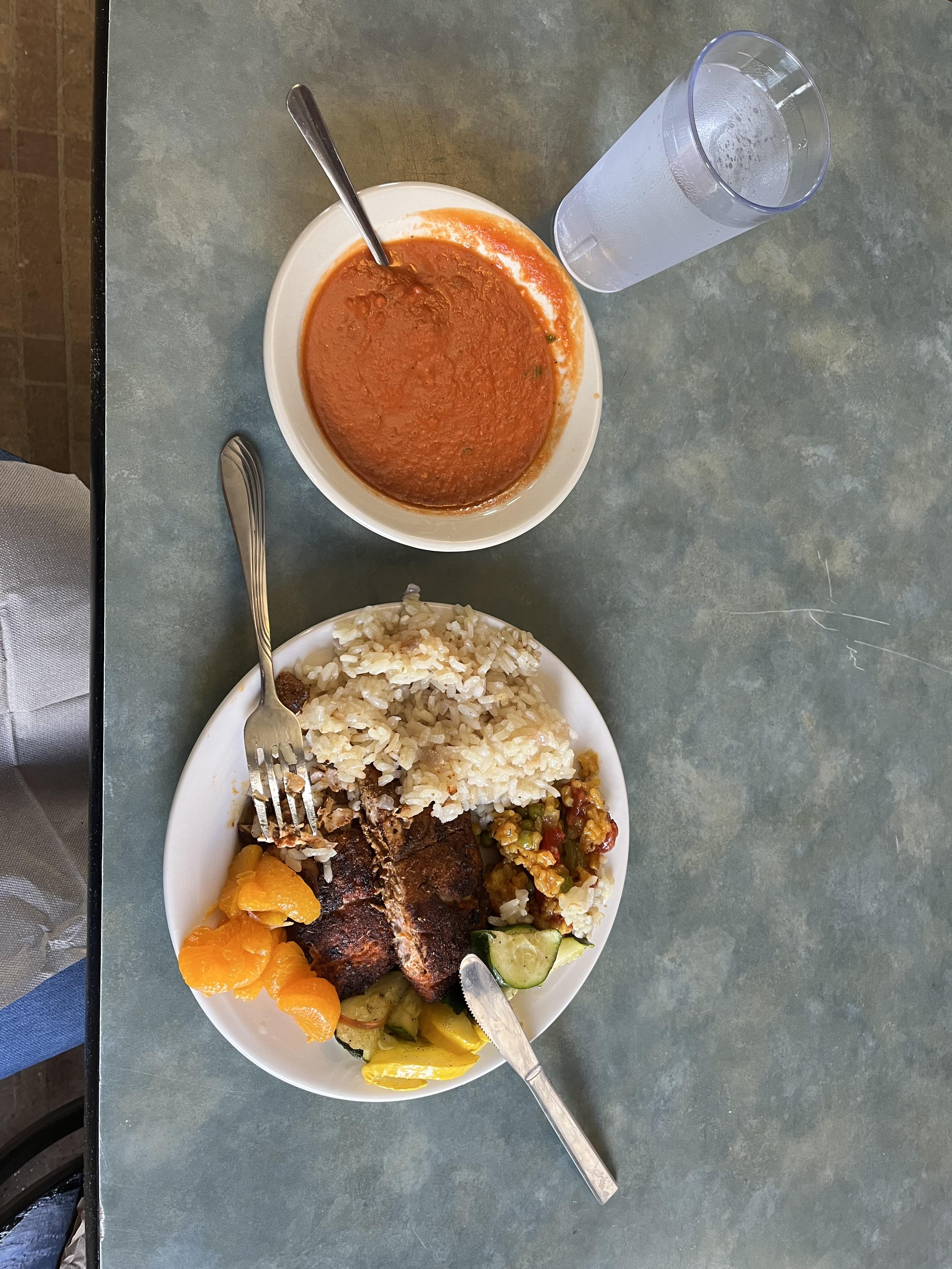 A meal from Heritage Kosher Kitchen on a table.