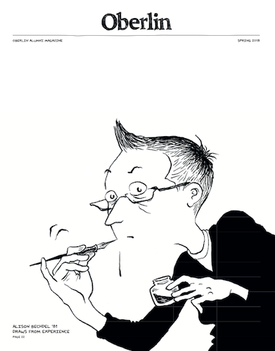 A magazine cover with a drawing of a woman on it.