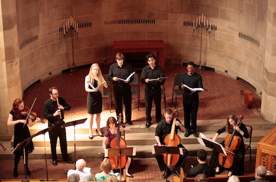 students in concert in chapel