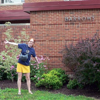 Anna shows off the garden next to Barrows