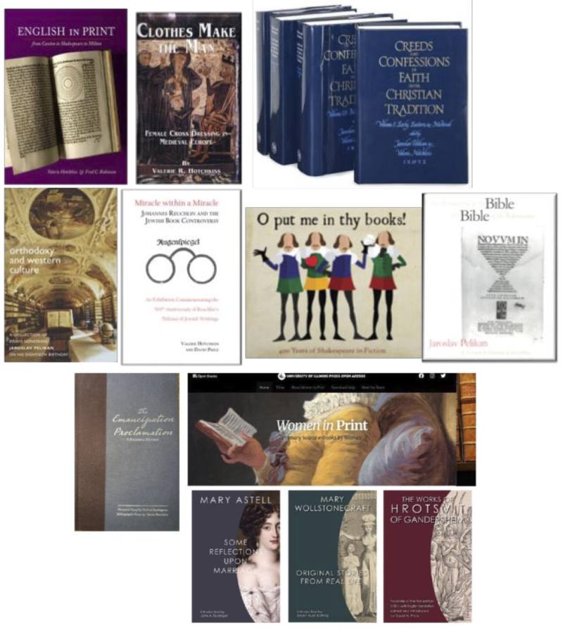 A collage of books written by Valerie Hotchkiss.