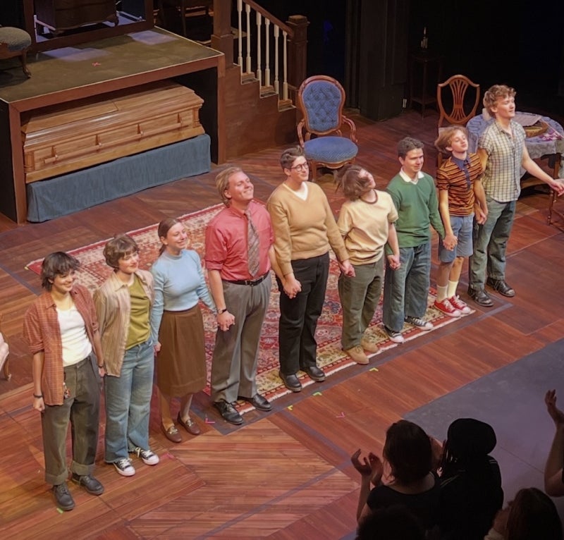 The cast of Fun Home taking their final bows