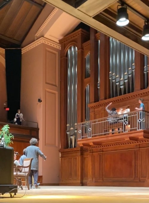 My view from the audience for Organ Pump