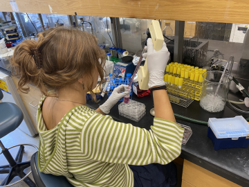 student in science lab