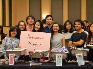 Vietnamese Student Association members smiling