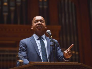 Bryan Stevenson at a podium