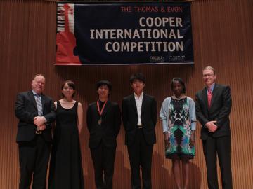 Gregory Fulkerson, Ming Liu, Ching-Yi Wei, Kyumin Park, Evon Cooper, and Thomas Cooper at the Cooper International Competition
